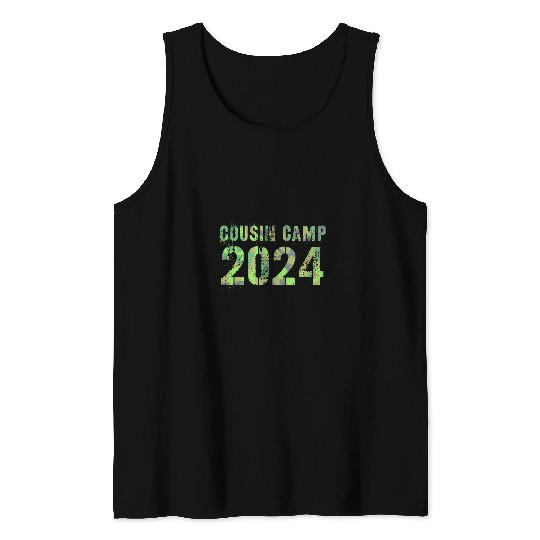 COUSIN CAMP 2024 Camo Granddad Crew Granny Retro Camping Tank Tops
