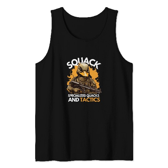 Duck Pet Squack Specialized Quacks and Tactics Funny Duck SWAT Cop 1 Tank Tops
