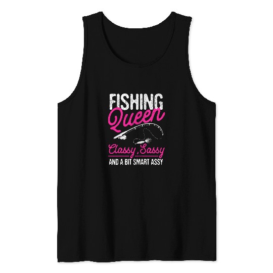 Discover Funny Trout Fishing Queen Ladies Women Girls Fishermen Lover Tank Tops