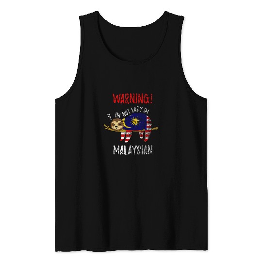 Discover Sloth Pet Malaysia Flag Sloth Im Not Lazy Im Malaysian Vintage Tank Tops