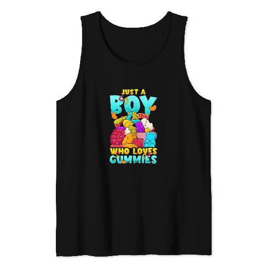 Bear Pet Cute Boys Gummy Worms Candy Lover Gummy Bear Sweet Tooth Tank Tops