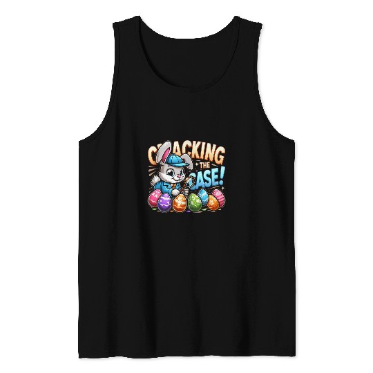Easter Bunny Detective Cracking the Case Kids Egg Hunt Tank Tops