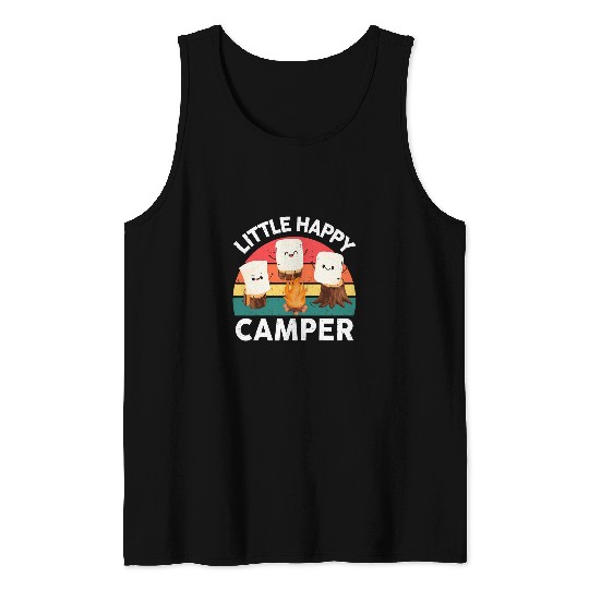 Happy Marshmallow Campers Kids Toddler Boy Cute Camping Tank Tops