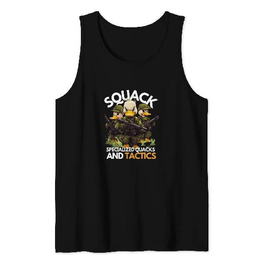 Duck Pet Squack Specialized Quacks and Tactics Funny Duck SWAT Cop 3 Tank Tops