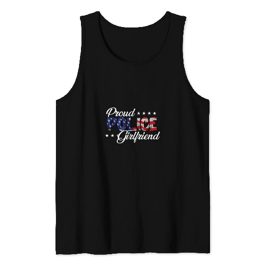Flag Proud Police Girlfriend Tank Tops
