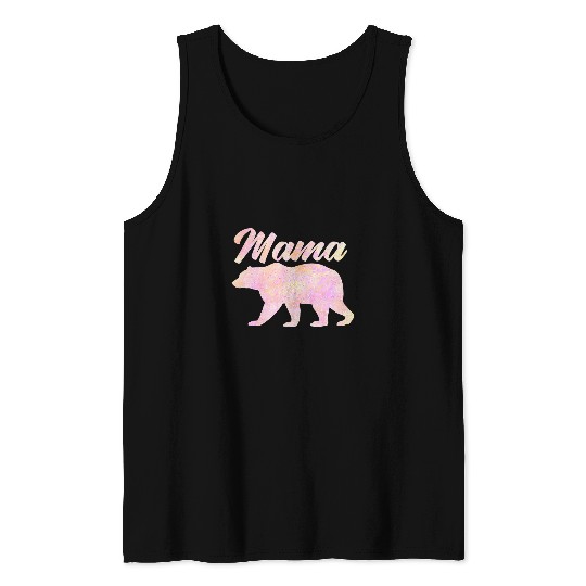 Bear Pet Pink Mama Bear Pastel Rainbow Mama Bear Mother s Day Tank Tops