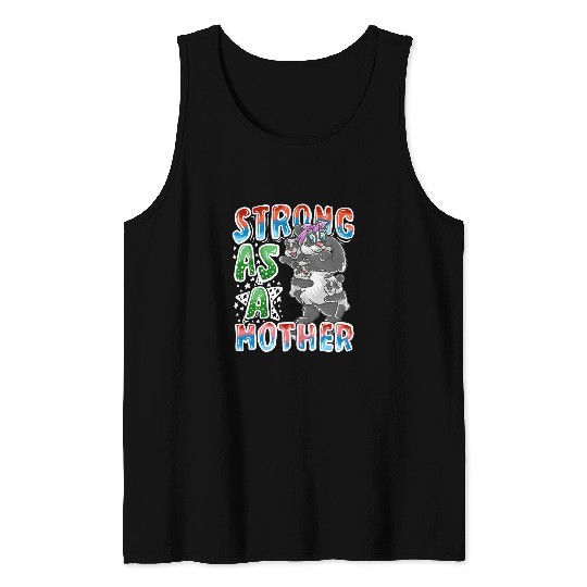 Panda Pet Mom Strong As A Mother Mommy Mama Mother s Day Tank Tops