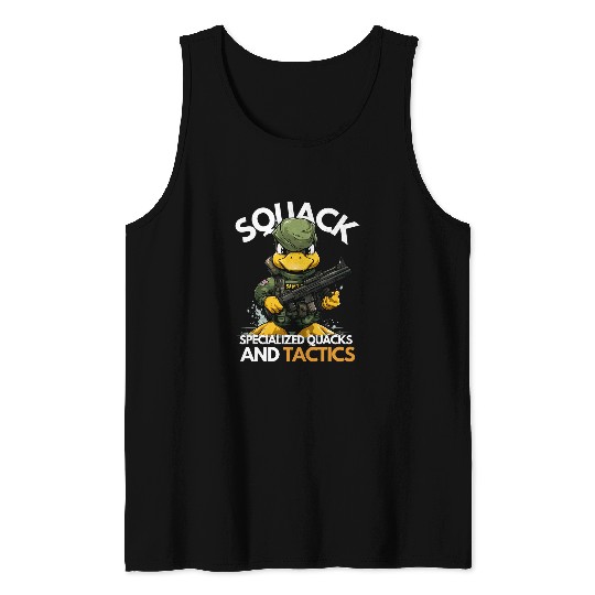Duck Pet Squack Specialized Quacks and Tactics Funny Duck SWAT Cop Tank Tops