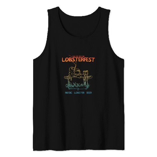 Beer Fun You Are Invited Lobsterfest Music Lobster Beer Apparel Tank Tops