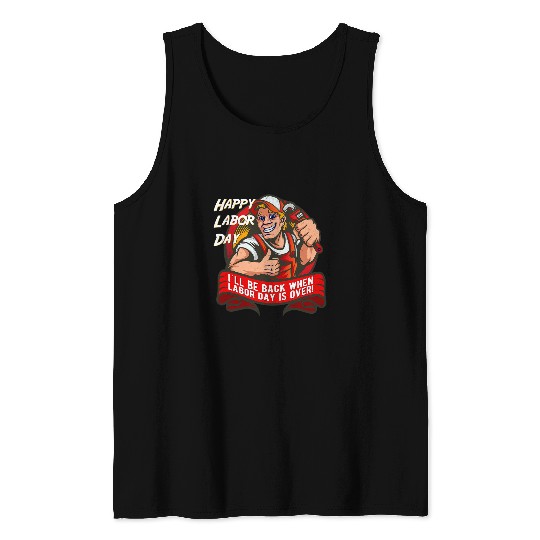 Plumbers Job Union Member Skilled Worker Plumber Happy Labor Union Day Tank Tops