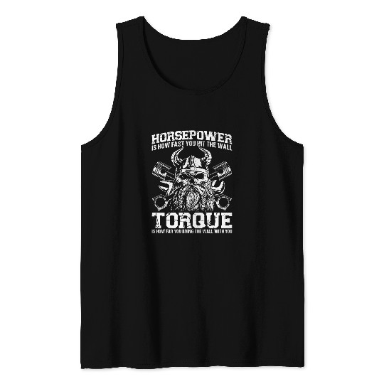 Horsepower Torque Car Mechanic Engineer Viking Tank Tops