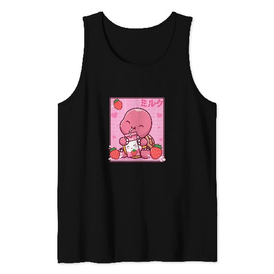 Turtle Pet Kawaii Turtle Lover Strawberry Milk Shake Otaku Anime Lover Tank Tops