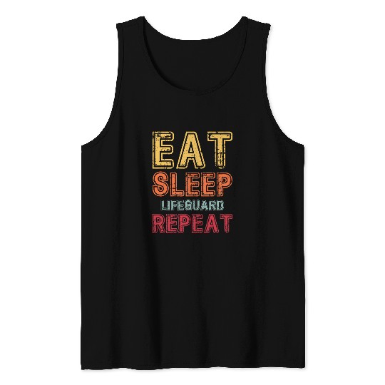 Eat Sleep Lifeguard Repeat Profession Cycle Tank Tops
