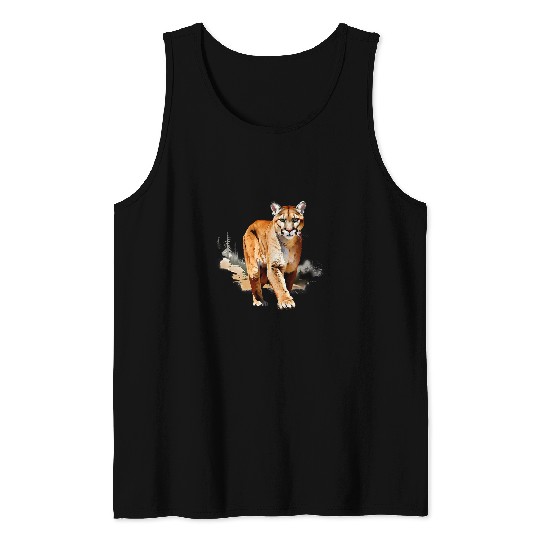 Lion Pet Mountain Lion Predatory Cat 8 Tank Tops