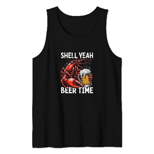 Beer Fun Cajun Crawfish Crayfish Boil Beer Drinking Beer Lover 7 Tank Tops