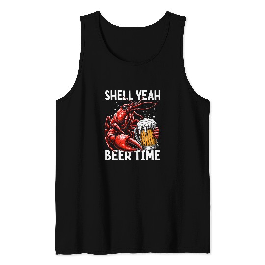 Beer Fun Cajun Crawfish Crayfish Boil Beer Drinking Beer Lover 7 Tank Tops