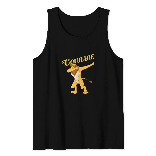 Lion Pet Retro COURAGE Wizard of OZ Art Design Cowardly Lion Tank Tops