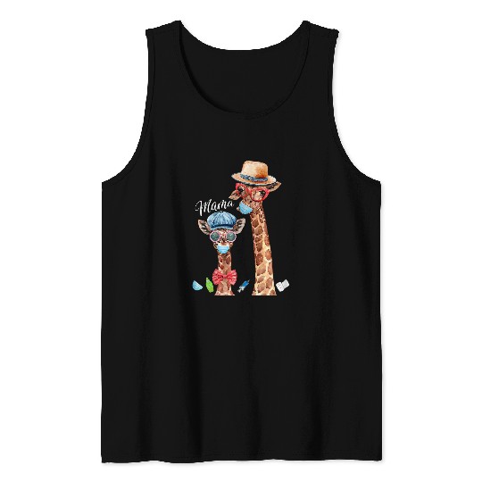 Giraffe Pet baby giraffe boy mama plus size graphic mors day Tank Tops