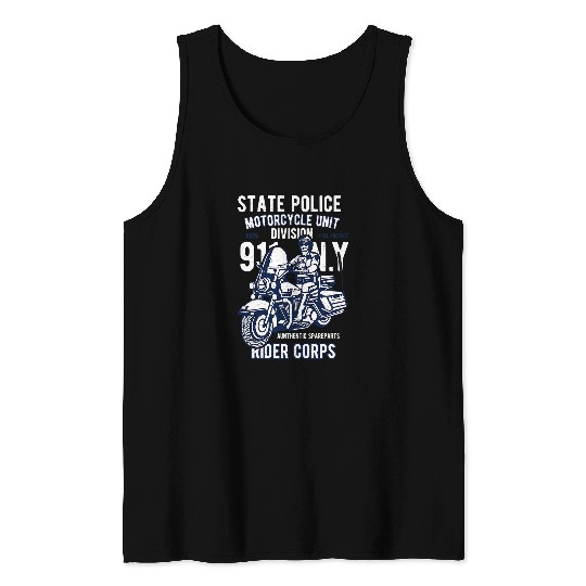 Police Job State Police motorcyclists and bikers Tank Tops