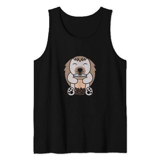 Hedgehog Pet Boba Bubble Milk Tea Hedgehog Pet Tank Tops