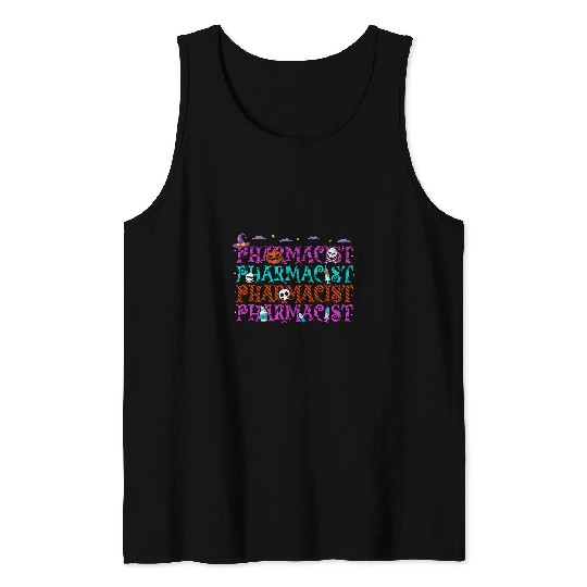 Discover Pharmacist Halloween Repeat Spooky Pharmacy Technician Tank Tops