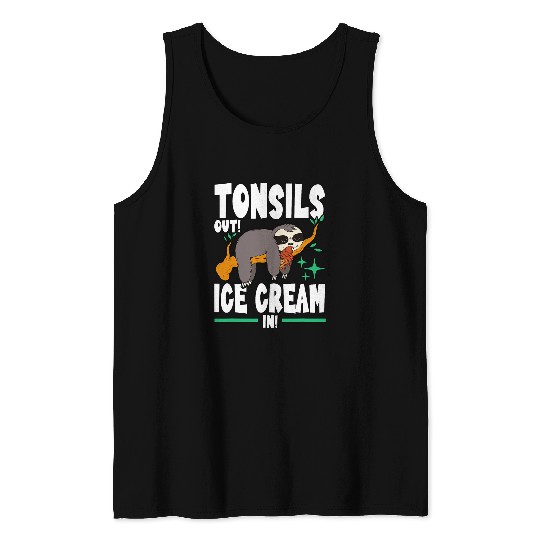 Sloth Pet Tonsils Out Ice Cream In Summer Sloth Gelato Tank Tops