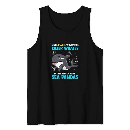 Panda Pet Cute Orca Killer Whales Ocean Sea Panda Marine Life Lover Tank Tops