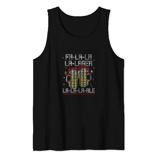 Beer Fun Falalala Lager Beer Deck the Halls Christmas Carol Lager Ale Tank Tops