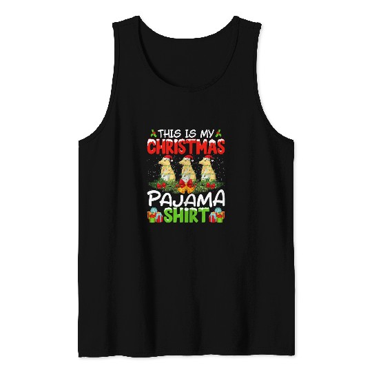 Discover Prairie Dog Christmas Hat Pajama Prairie Dog Lover Tank Tops