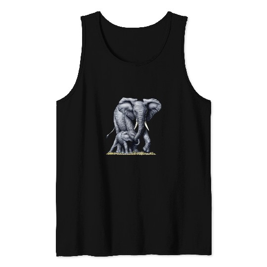 Elephant Pet Baby Elephant Mom Elephant Cute White Elephant Love Tank Tops