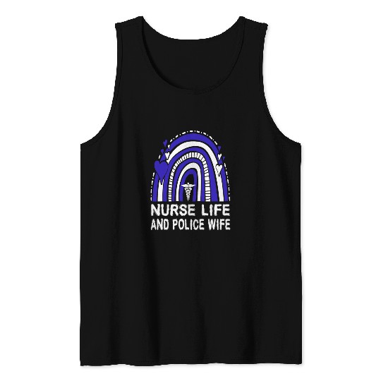 nurses Life And Police Wife American Rainbow For Women Men 1 Tank Tops