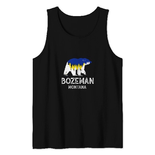 Bear Pet Retro Bozeman Montana Grizzly Bear MT Vacation Tank Tops