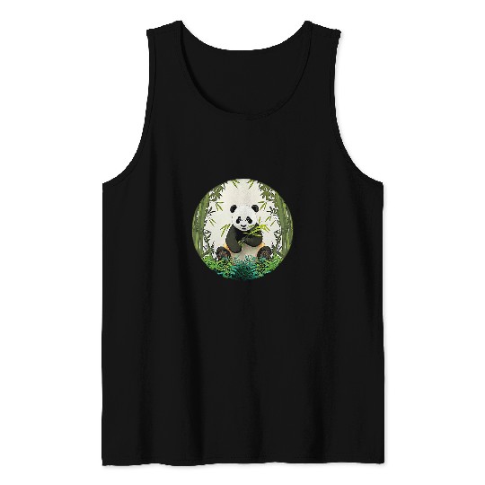 Panda Pet Bamboo Bunch Kawaii Panda Favorite Snacks in Chinese Forest Tank Tops