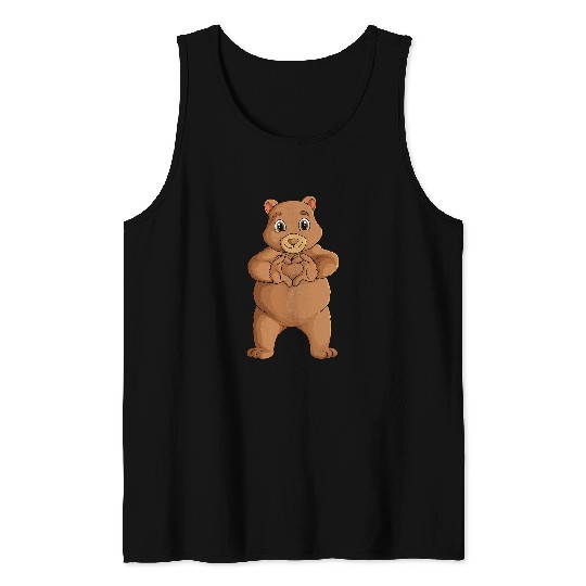 Bear Pet Grizzly Brown Bear Women Kids Girls Boys Tank Tops