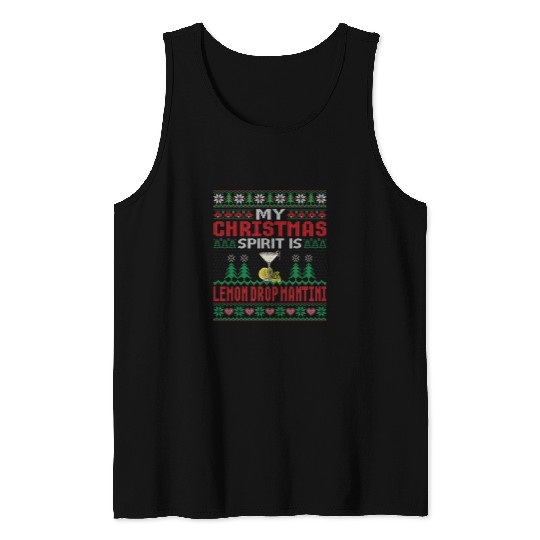 Wines Fun My Christmas Spirit Is Lemon Drop Mantini Cocktail Christmas Tank Tops