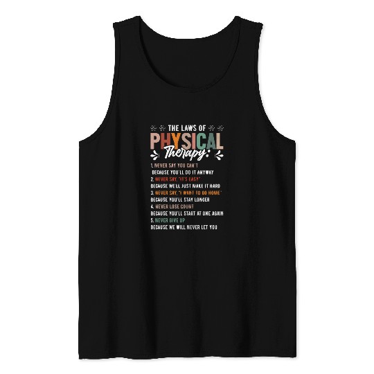 PT Physical Therapist The Laws Of Physical Therapy 11 Tank Tops