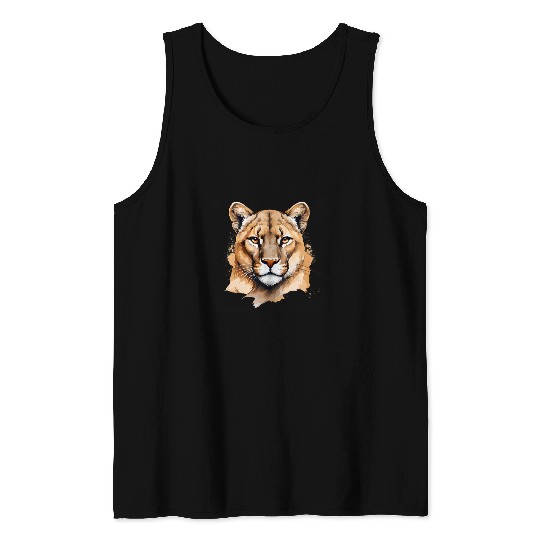Lion Pet Mountain Lion Predatory Cat 2 Tank Tops