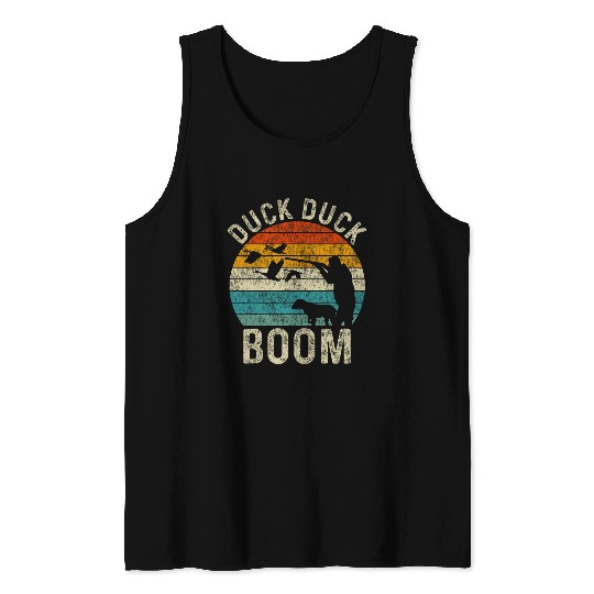 Duck Hunting Hunter Retro vintages Duck Duck Boom Tank Tops