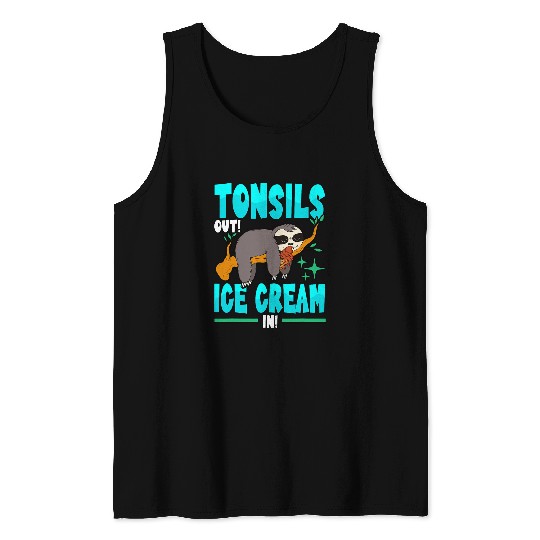 Sloth Pet Tonsils Out Ice Cream In Summer Sloth Gelato 2 Tank Tops