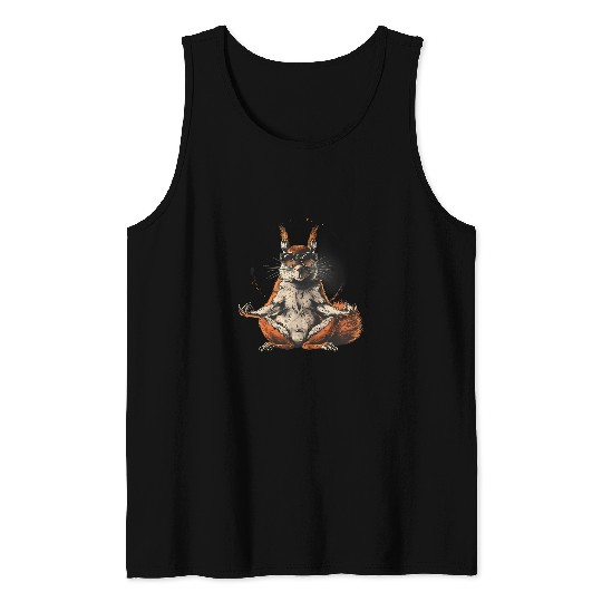 Squirrel Pet Meditation Yoga Buddhist Zen Buddha Spirituality Tank Tops