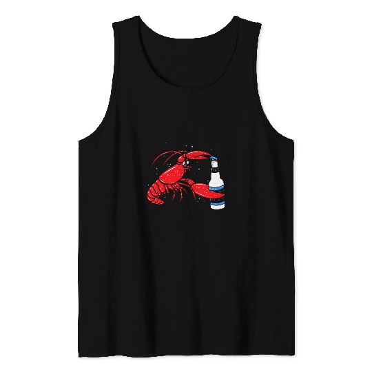 Beer Fun Cajun Crawfish Boil Lobster Drinking Beer Tank Tops
