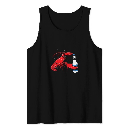 Beer Fun Cajun Crawfish Boil Lobster Drinking Beer Tank Tops