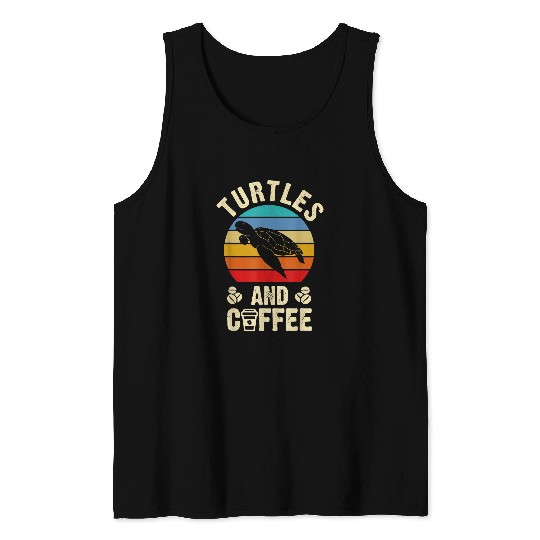 Coffee Fun I like Turtles Coffee Funny vintages Pet theme lover Tank Tops