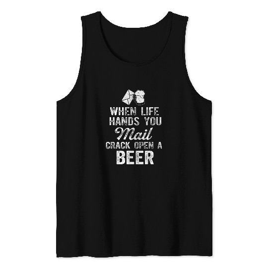 Beer Fun Postal Worker Mail Postal Delivery Man Beer Drinking Lover Tank Tops