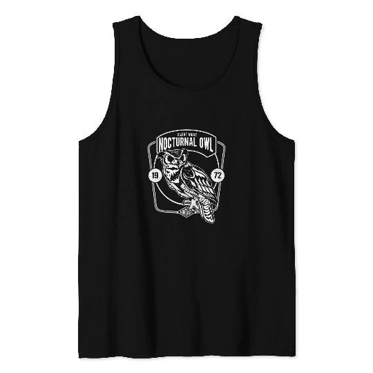 Owl Pet Silent Night Nocturnal Owl Tank Tops