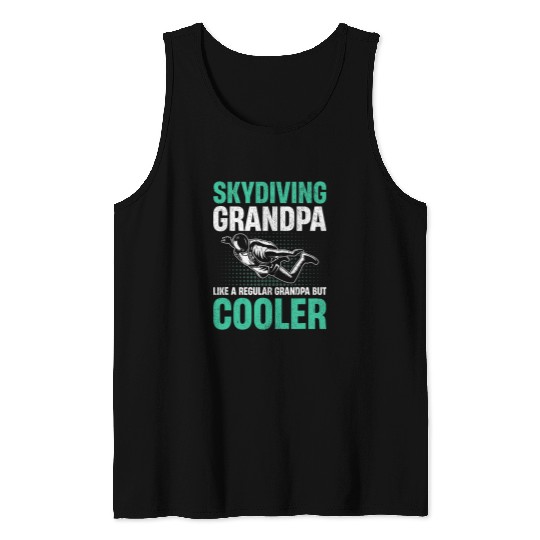 Mens Base Jumping Skydiving Grandpa Like a regular Grandpa Cooler Tank Tops