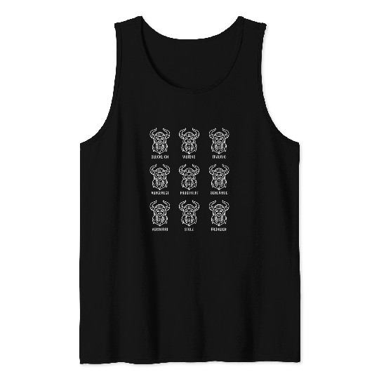 Happy Angry Sad Viking Nordmen Tank Tops