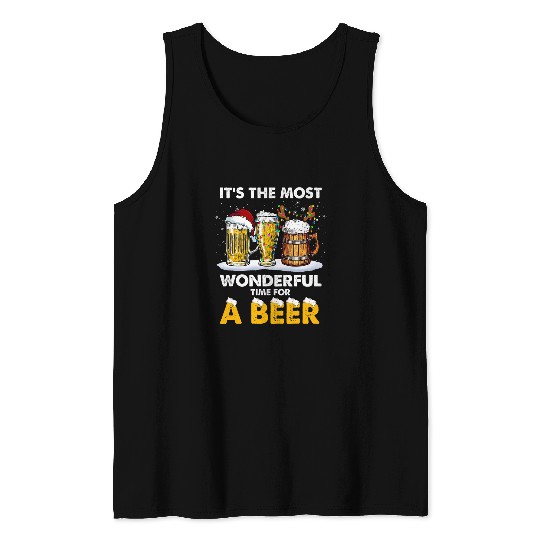 Beer Fun It s The mosts Wonderful Time For A Beer Mugs Christmas Light Tank Tops