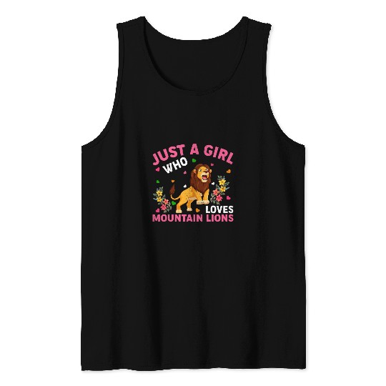 Lion Pet Mountain Lion Lover Just A Girl Who Loves Mountain Lion Tank Tops