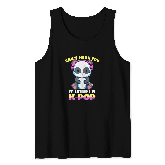 Panda Pet Asia Cute Love Panda Pun Bear Korea Korean Pop Music KPop Tank Tops